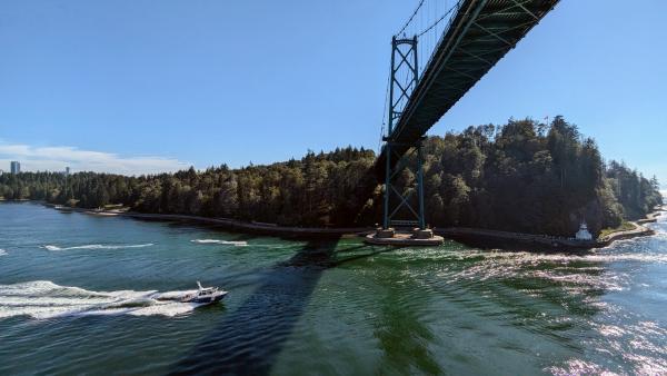 The Lions Gate Bridge and Stanley Park