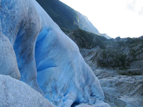 Hugging a mountain