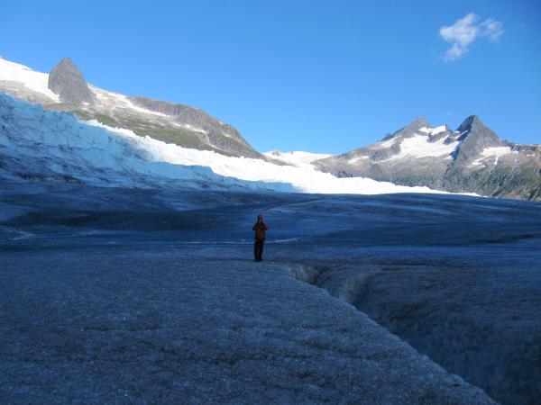 Photographing Adam photographing Diana on a Glacier