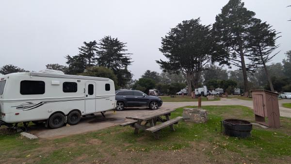Our new basecamp for the next few days, at Morro Bay State Park.